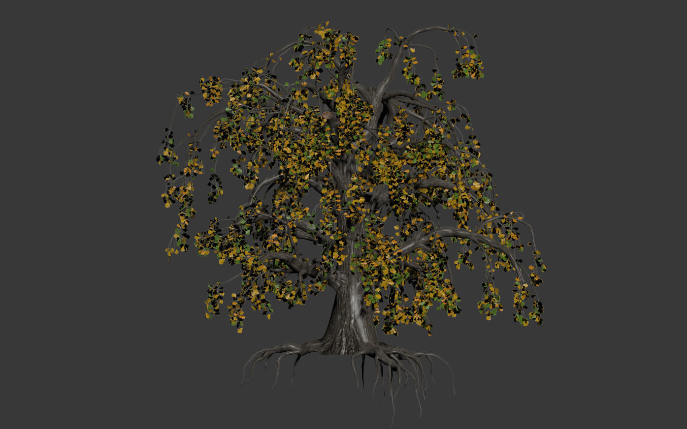 Old oak autumn 3D model_3