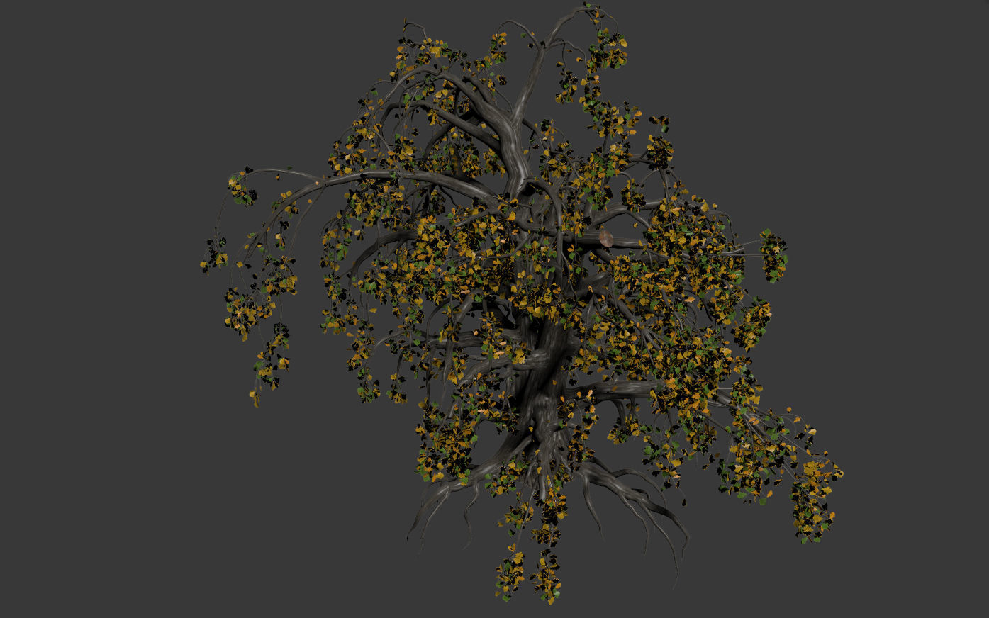 Old oak autumn 3D model_4