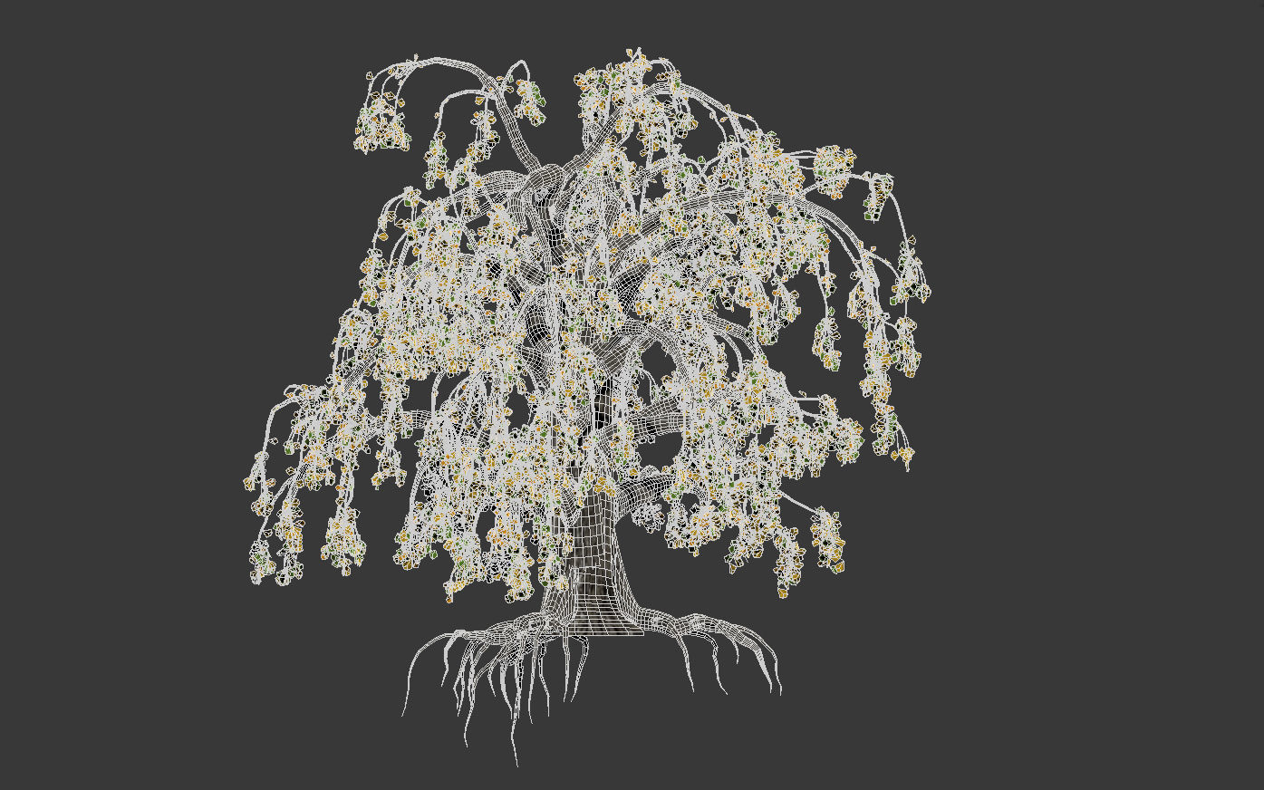 Old oak autumn 3D model_7