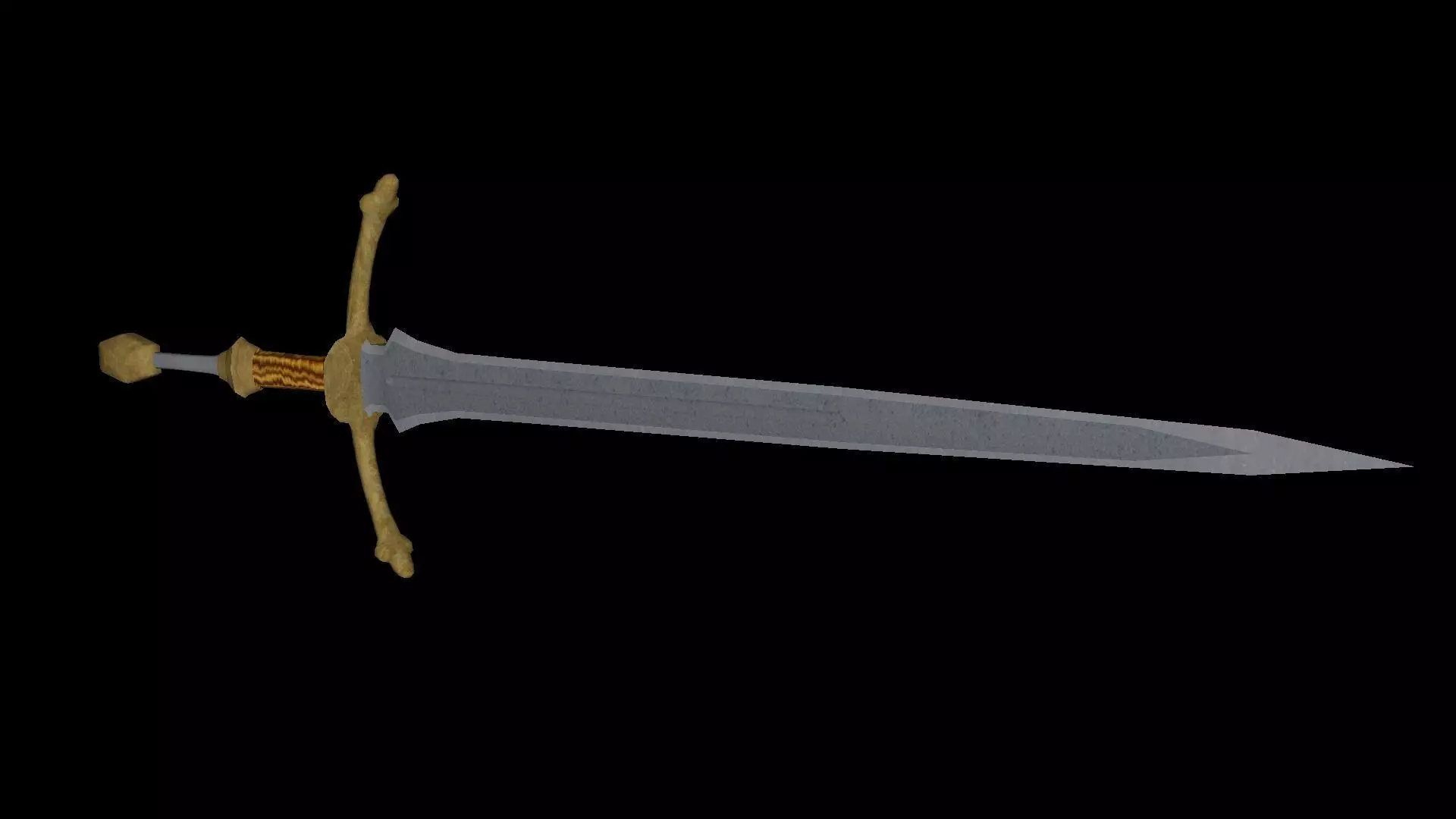 Long Sword Low-poly 3D model_0