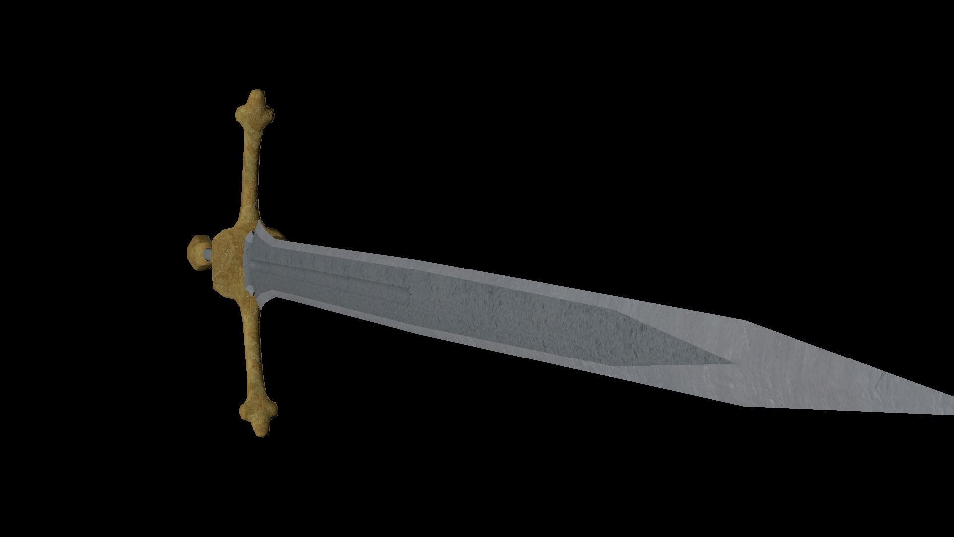 Long Sword Low-poly 3D model_2