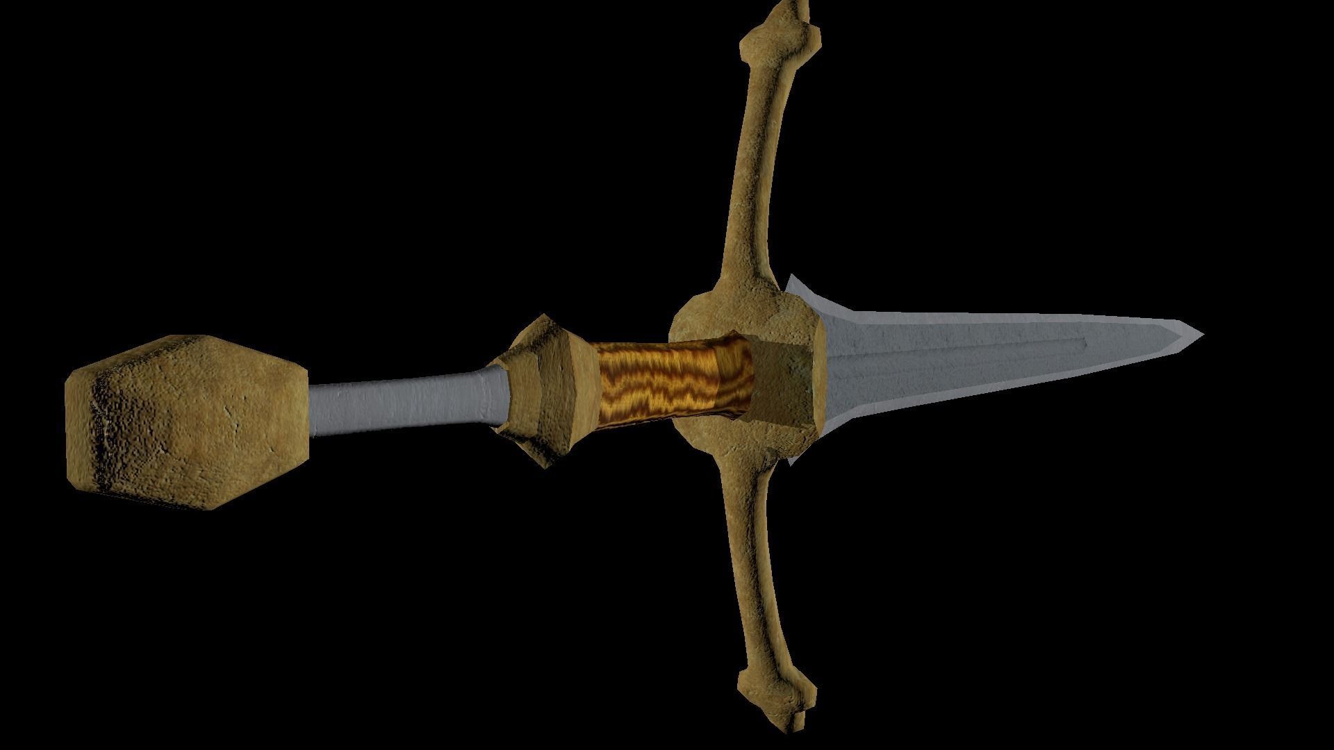 Long Sword Low-poly 3D model_1