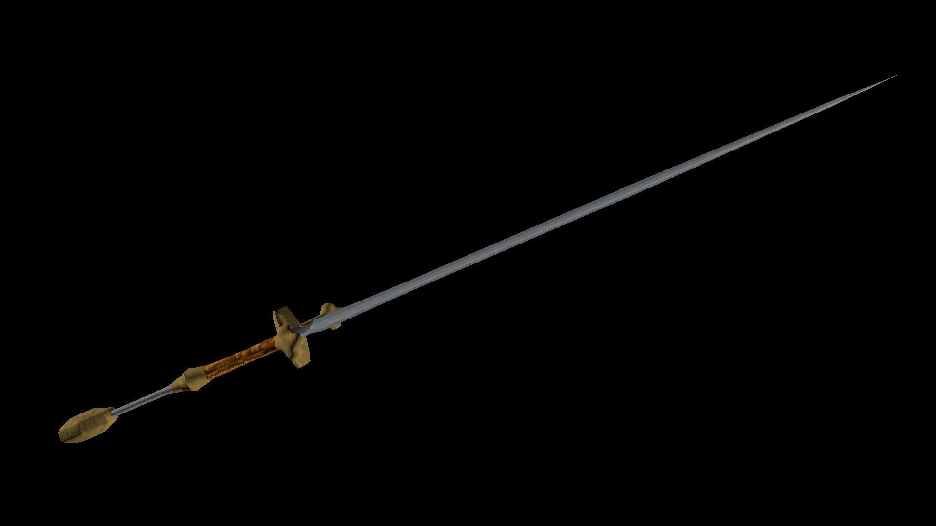 Long Sword Low-poly 3D model_3