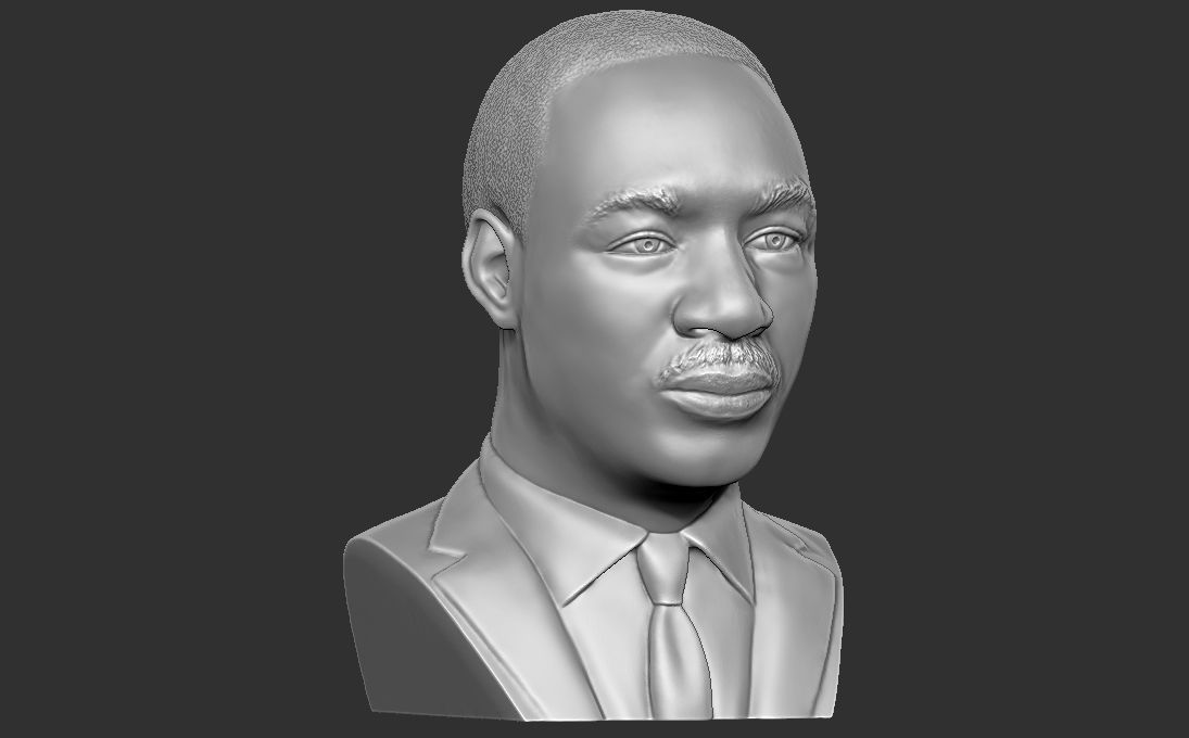 Martin Luther King bust 3D printing ready stl obj formats 3D print model_16