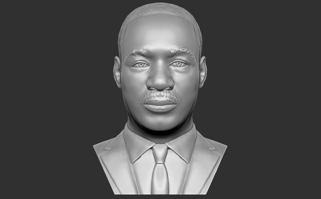 Martin Luther King bust 3D printing ready stl obj formats 3D print model_6