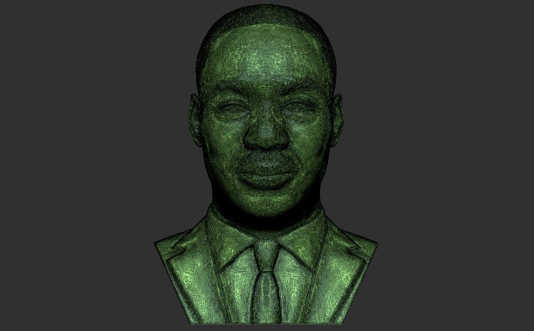 Martin Luther King bust 3D printing ready stl obj formats 3D print model_29