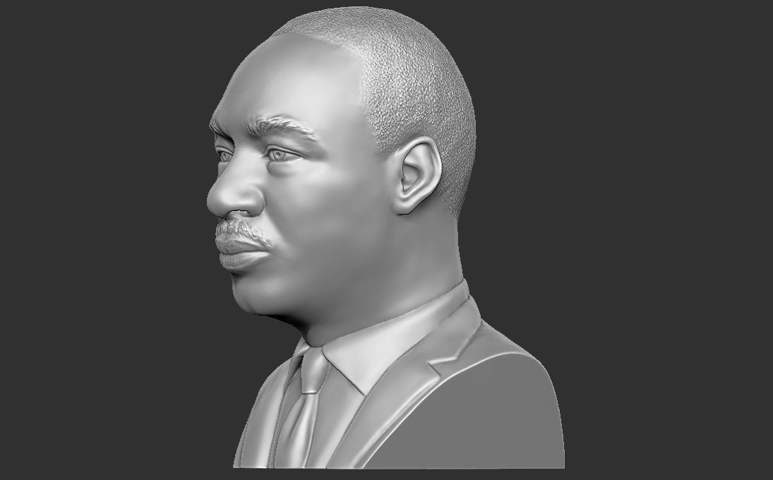 Martin Luther King bust 3D printing ready stl obj formats 3D print model_9