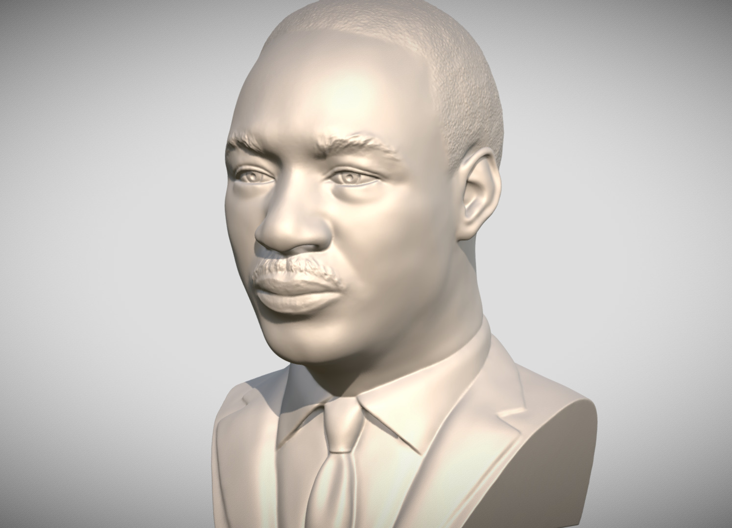 Martin Luther King bust 3D printing ready stl obj formats 3D print model_1