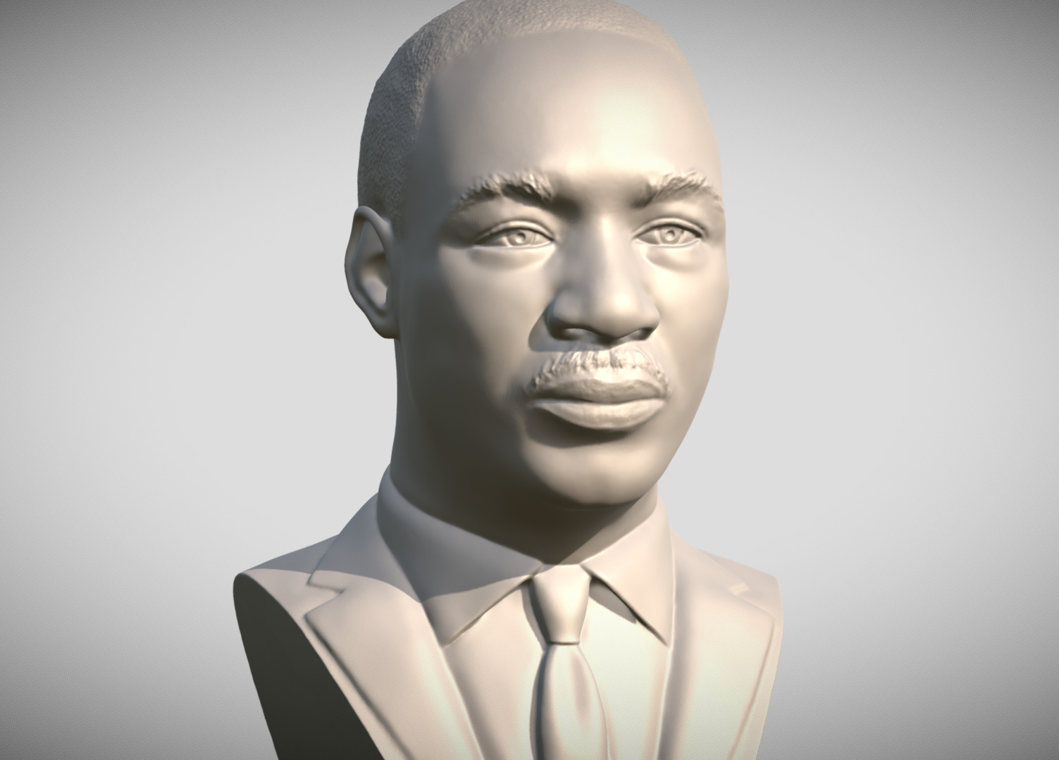 Martin Luther King bust 3D printing ready stl obj formats 3D print model_3