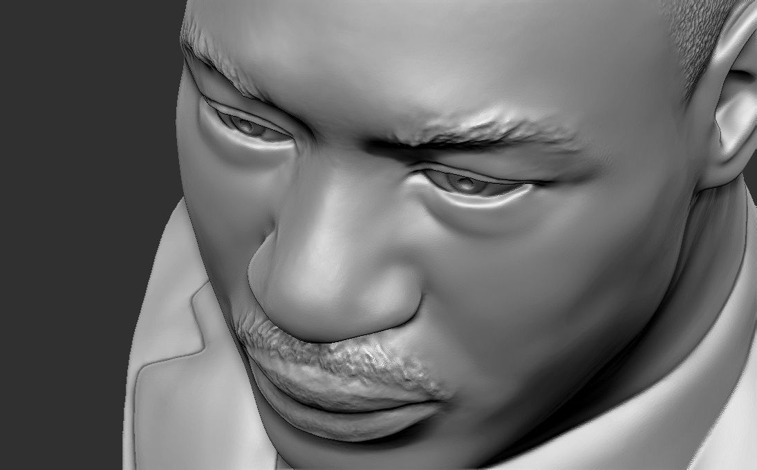 Martin Luther King bust 3D printing ready stl obj formats 3D print model_25