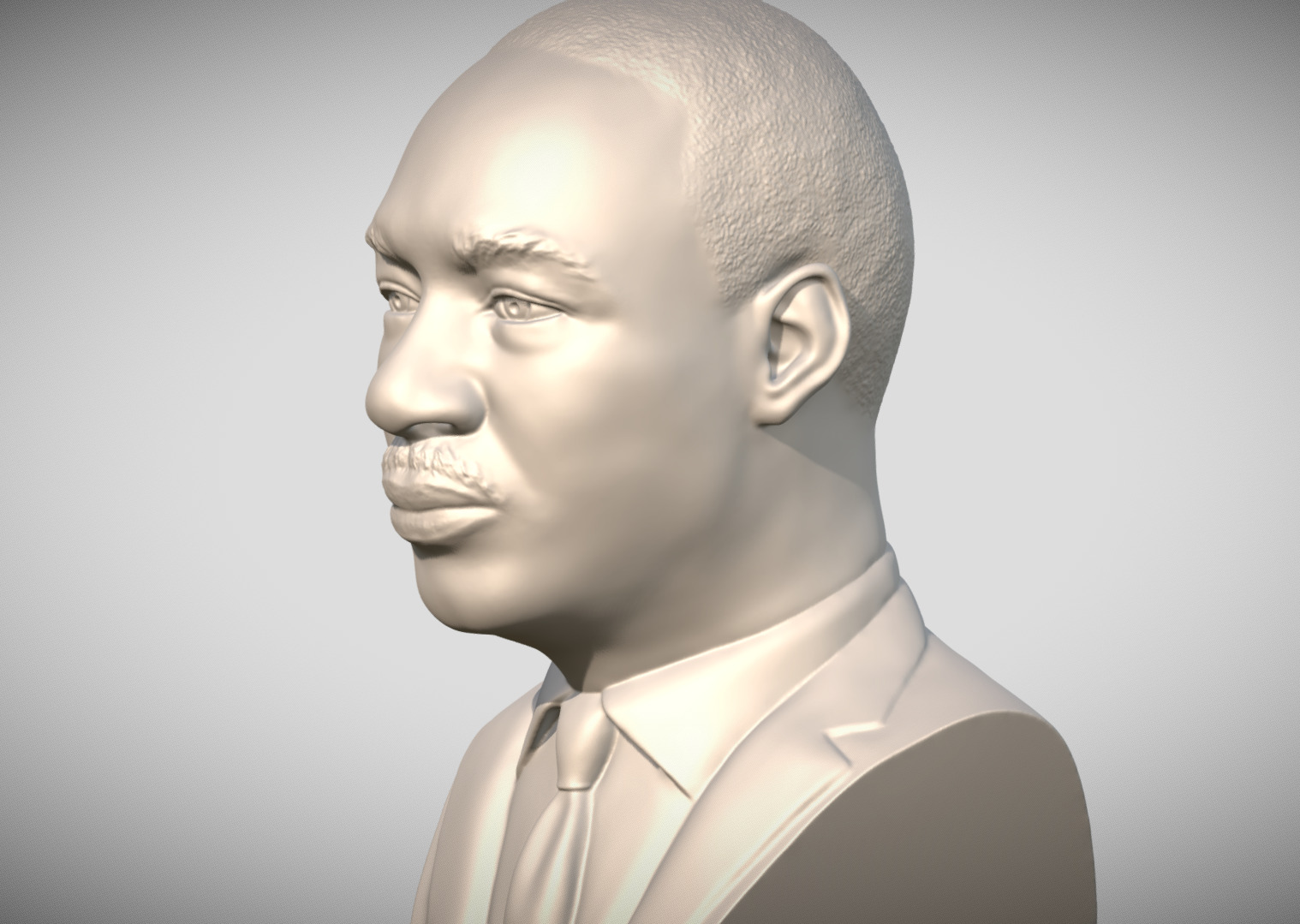 Martin Luther King bust 3D printing ready stl obj formats 3D print model_5