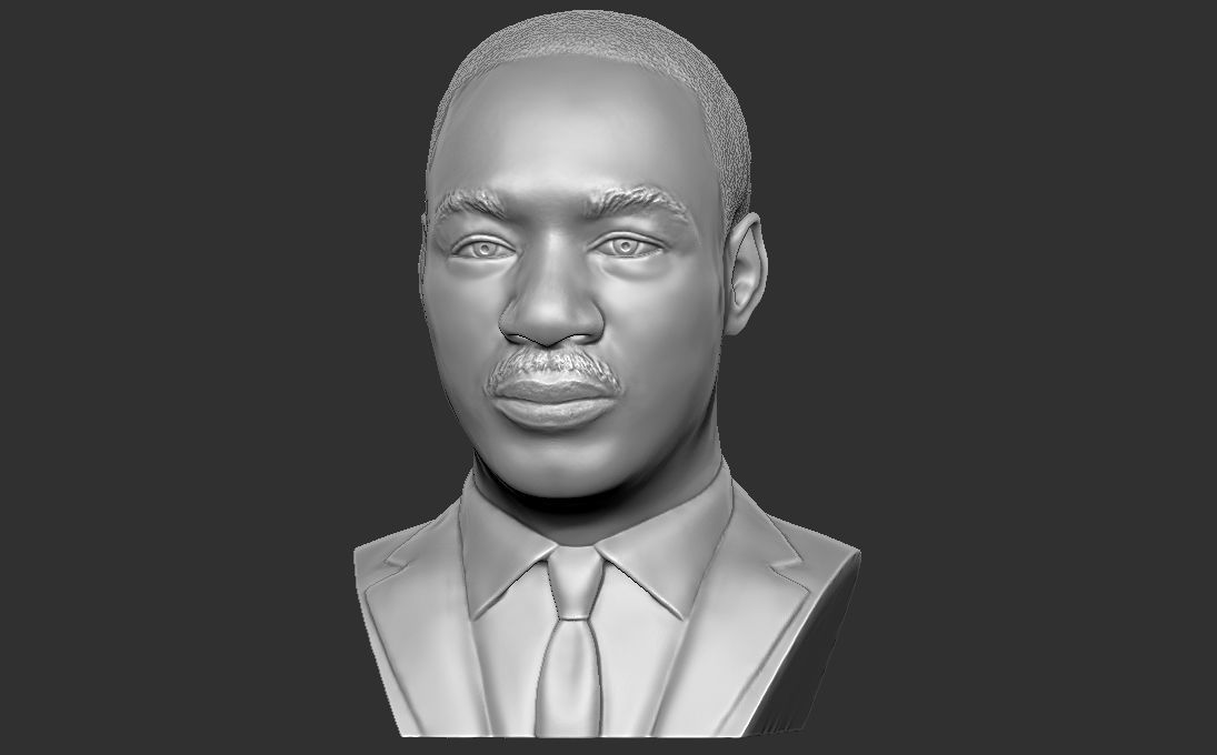 Martin Luther King bust 3D printing ready stl obj formats 3D print model_7