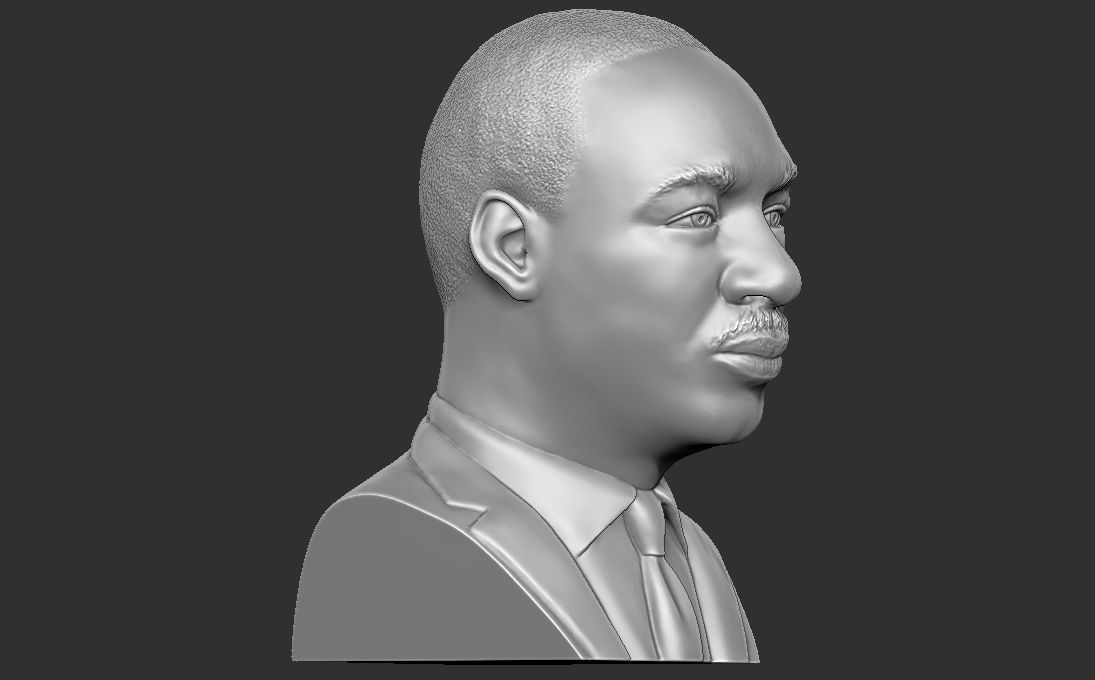 Martin Luther King bust 3D printing ready stl obj formats 3D print model_15