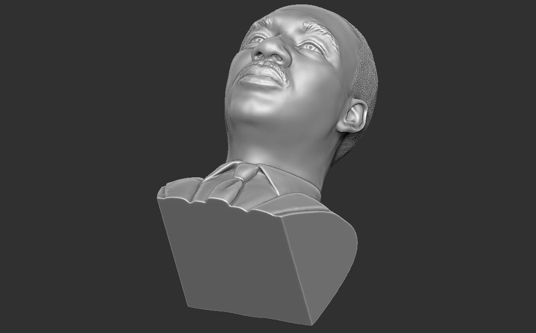 Martin Luther King bust 3D printing ready stl obj formats 3D print model_27
