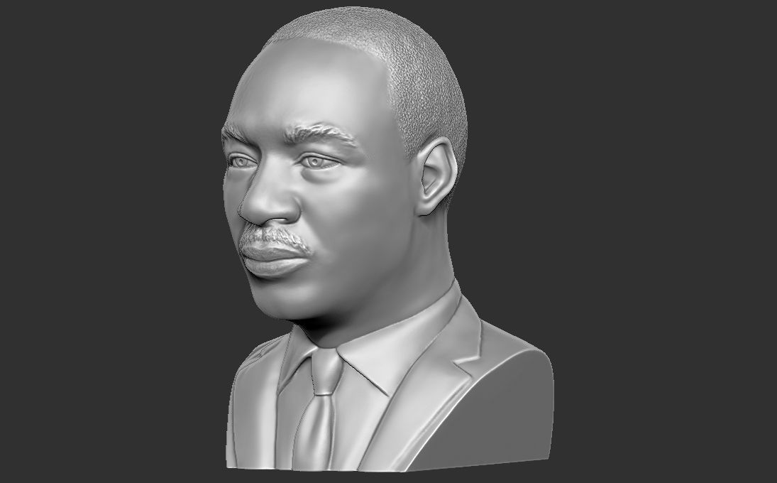 Martin Luther King bust 3D printing ready stl obj formats 3D print model_8