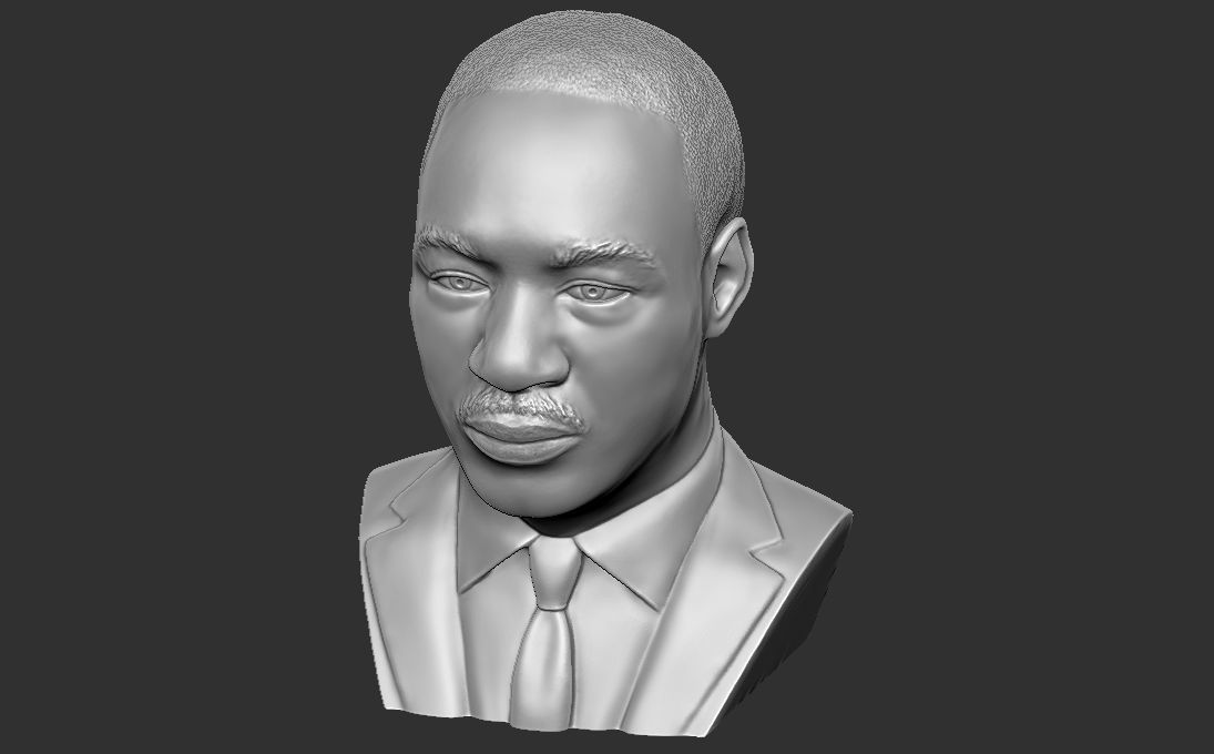 Martin Luther King bust 3D printing ready stl obj formats 3D print model_19