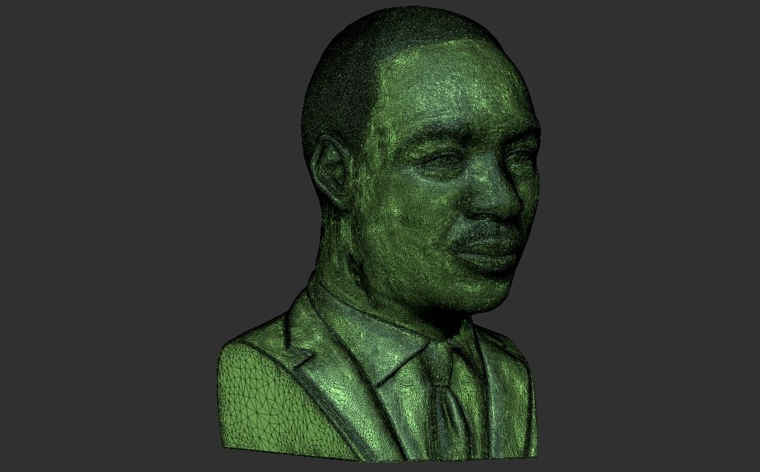 Martin Luther King bust 3D printing ready stl obj formats 3D print model_30