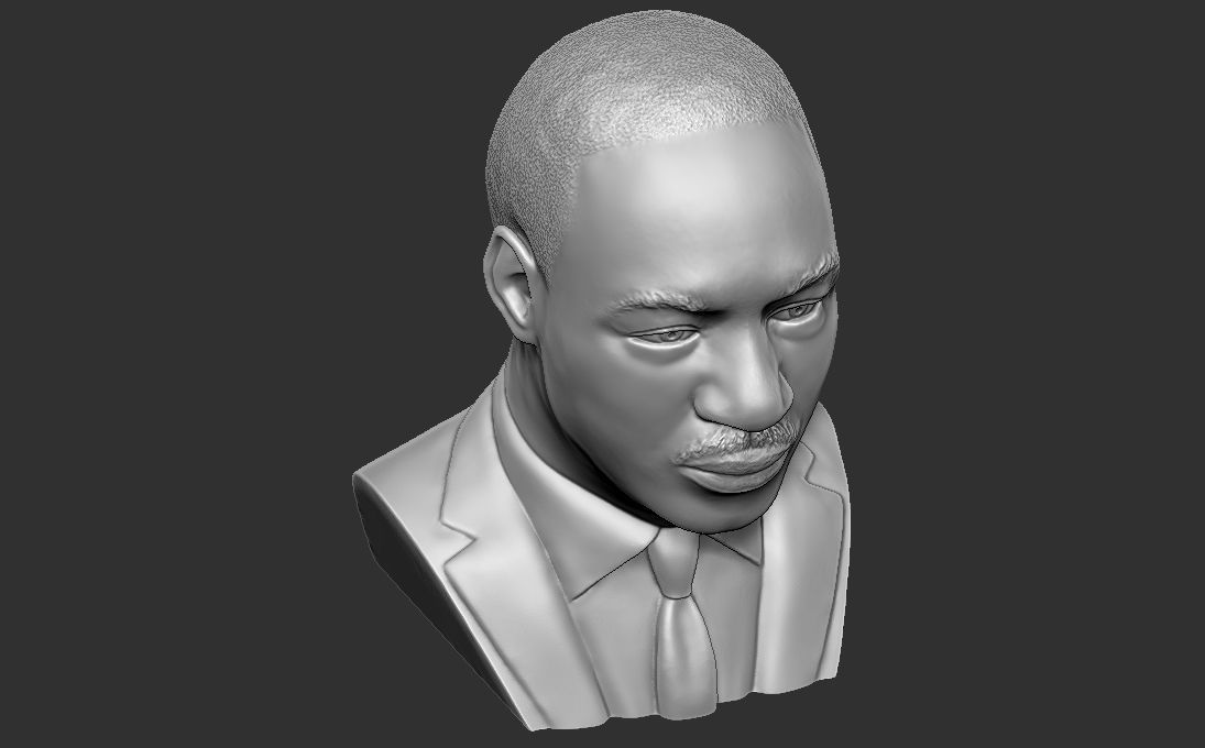 Martin Luther King bust 3D printing ready stl obj formats 3D print model_18