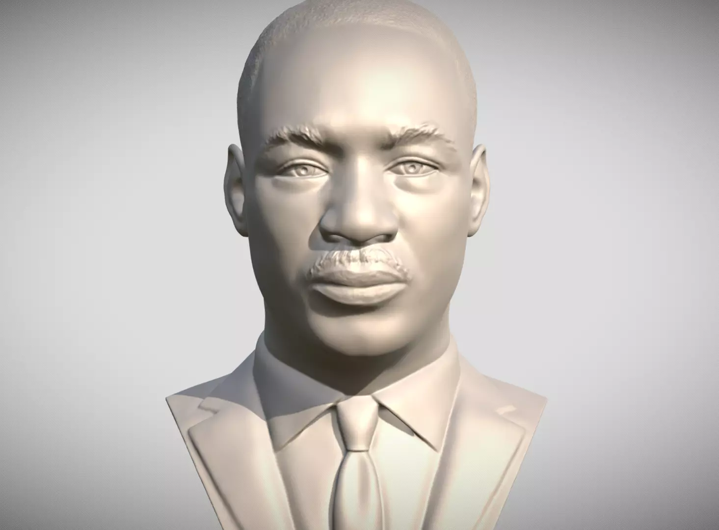 Martin Luther King bust 3D printing ready stl obj formats 3D print model_0
