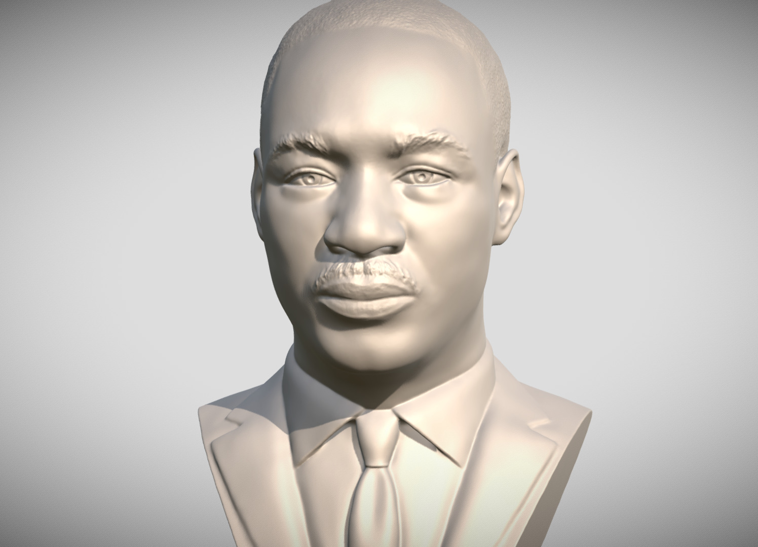 Martin Luther King bust 3D printing ready stl obj formats 3D print model_2