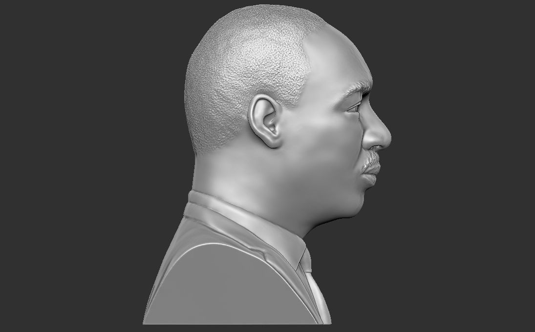 Martin Luther King bust 3D printing ready stl obj formats 3D print model_14
