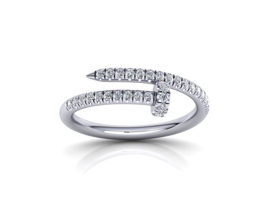 French Pave setting arrow ring 3dmodel N0301 printable  3D print model_7