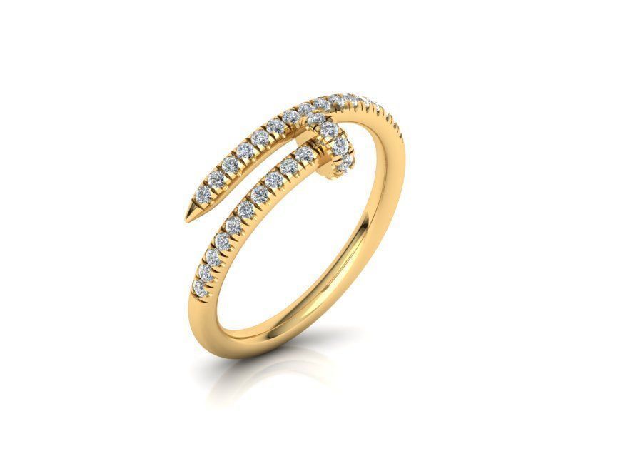 French Pave setting arrow ring 3dmodel N0301 printable  3D print model_2
