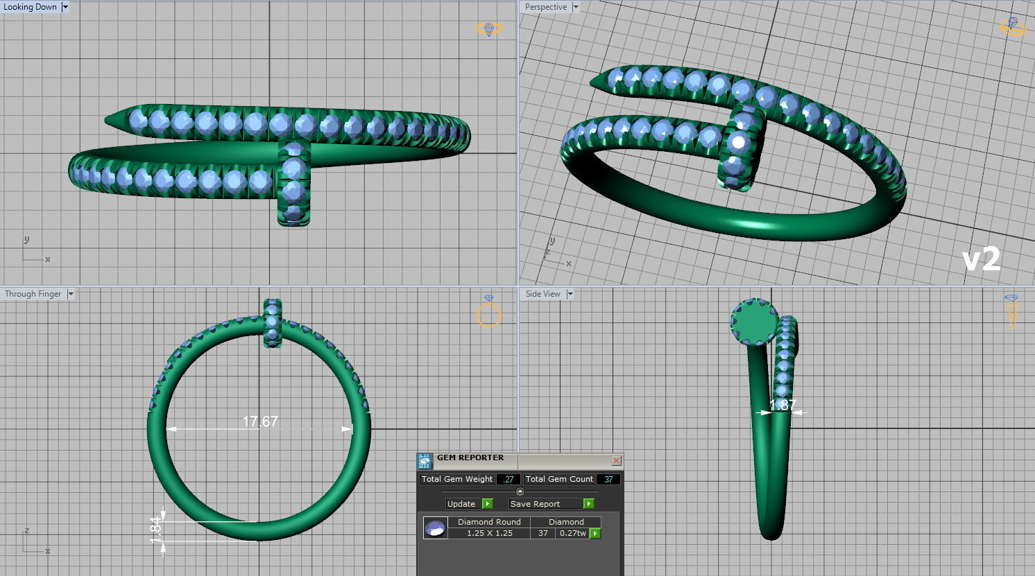 French Pave setting arrow ring 3dmodel N0301 printable  3D print model_9