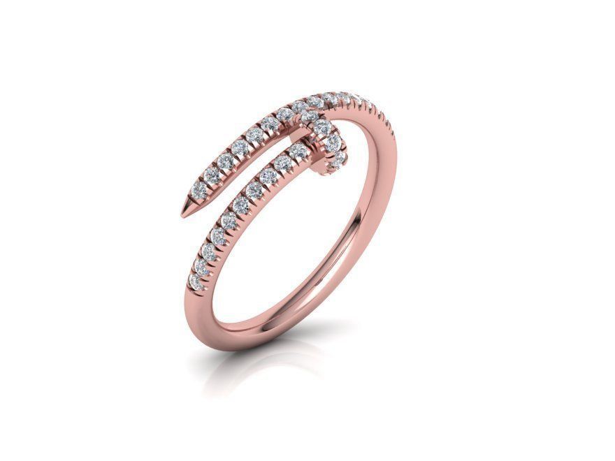 French Pave setting arrow ring 3dmodel N0301 printable  3D print model_3