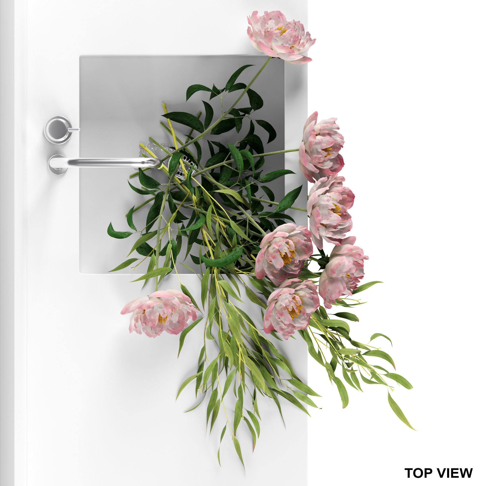 Peonies in sink 3D model_6