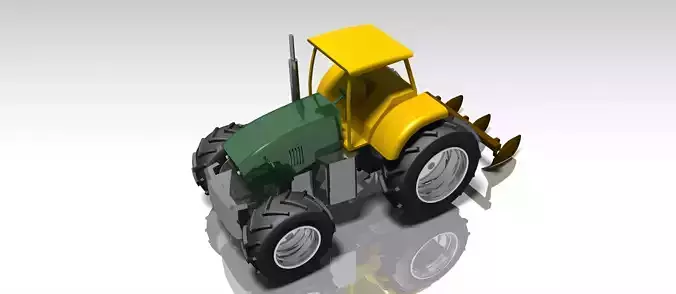 Agricultural tractor with mold board plough