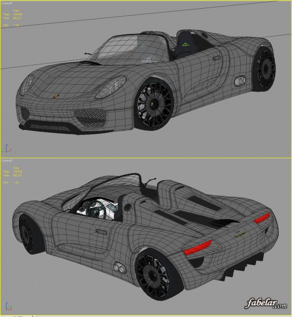 Porsche 918 spyder Vray 3D model_10