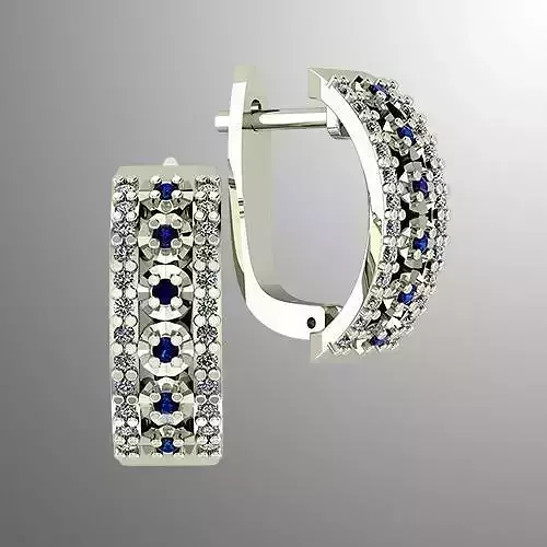 Earrings n 2 sapphire and diamond hoop