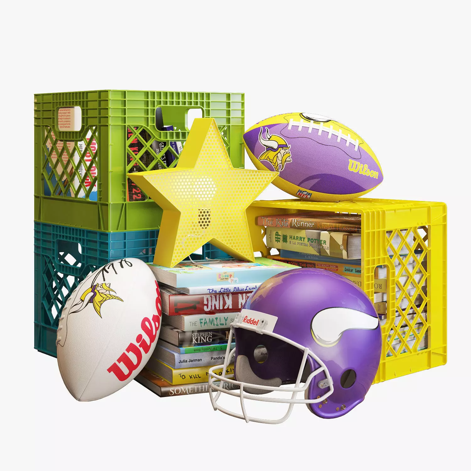 Crate and barrel decoration children room set 001 3D model_0