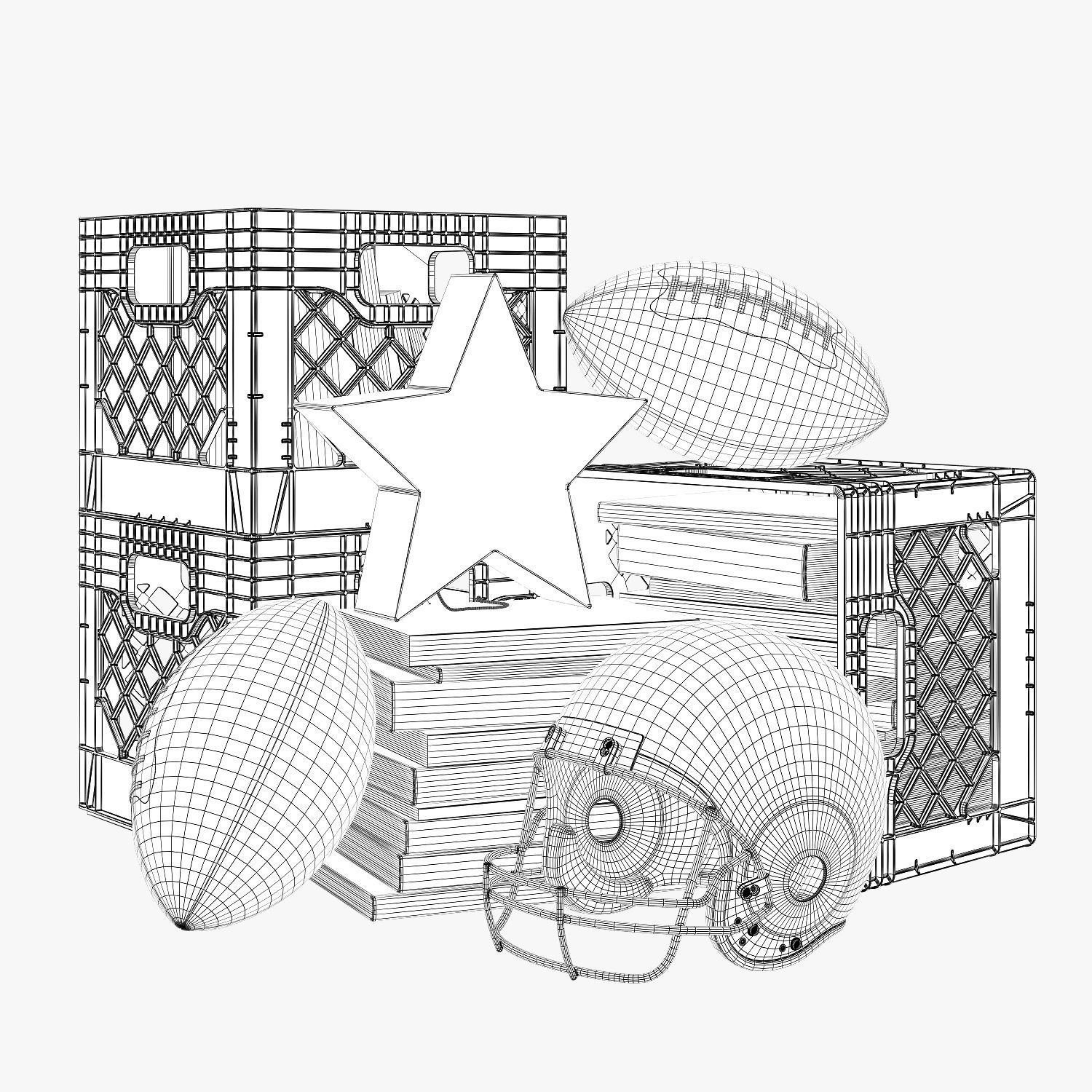 Crate and barrel decoration children room set 001 3D model_7