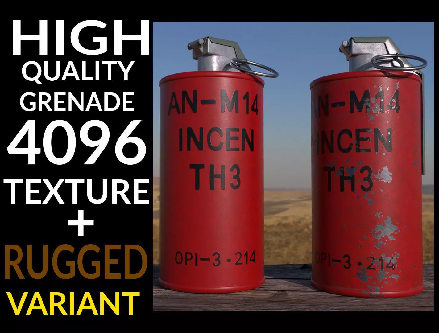 Grenade AN-M14 TH3 Incendiary Low-poly 3D model