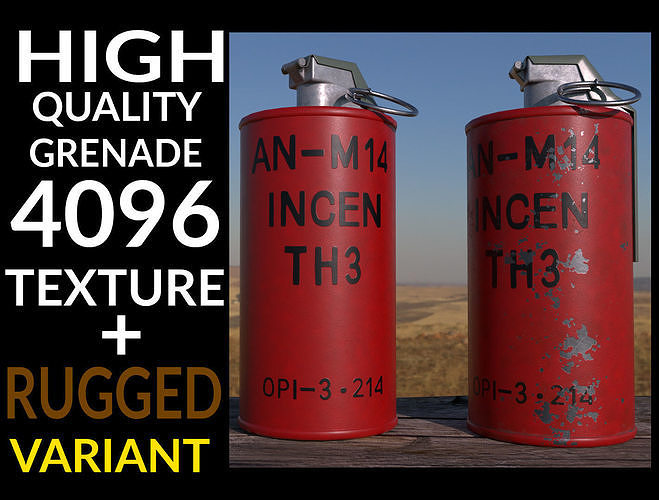 Grenade AN-M14 TH3 Incendiary  Low-poly 3D model