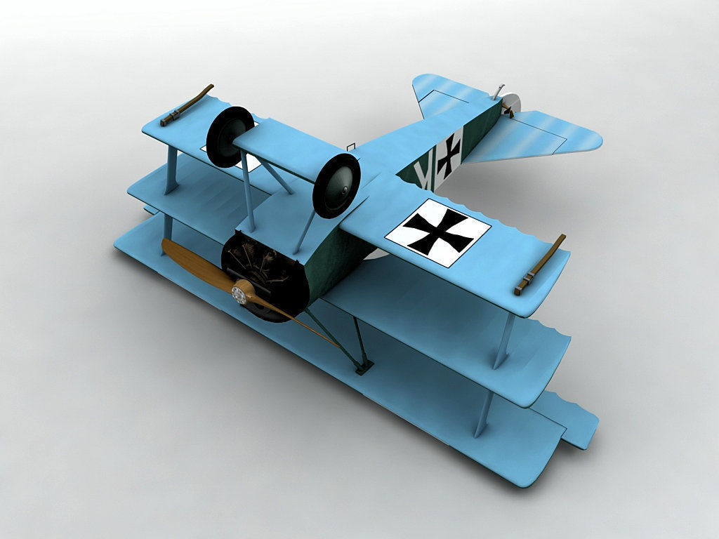 Fokker DR-1 Triplane Low-poly 3D model_2