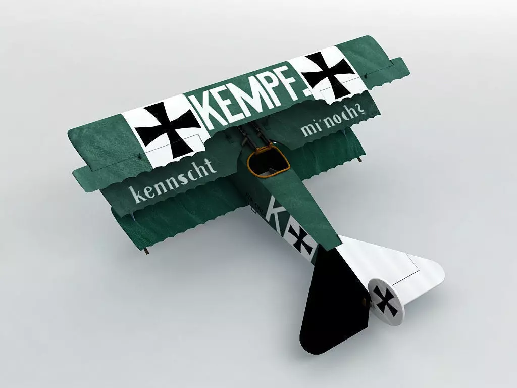 Fokker DR-1 Triplane Low-poly 3D model_0
