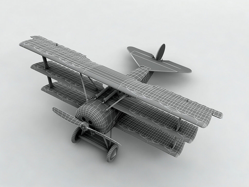 Fokker DR-1 Triplane Low-poly 3D model_3