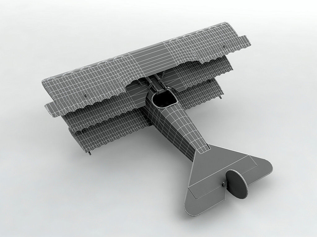Fokker DR-1 Triplane Low-poly 3D model_4