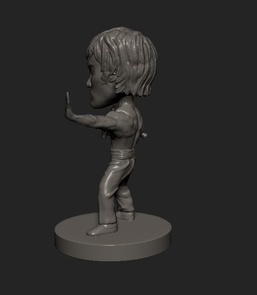 Bruce Lee cartoon statue 3D print model_1