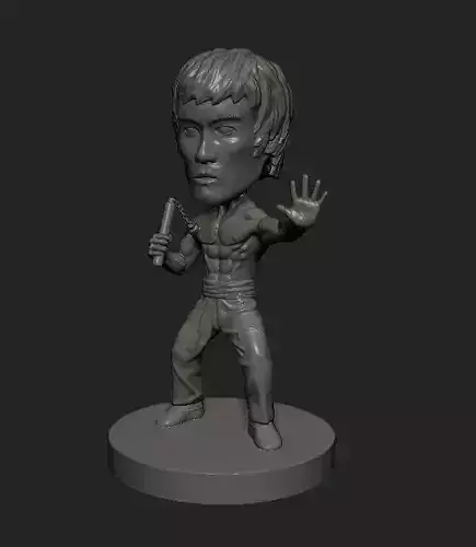 Bruce Lee cartoon statue