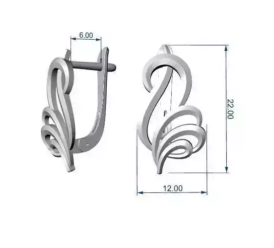 Earrings size  22x12