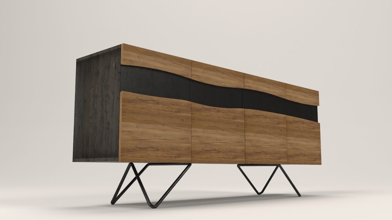 Ubuntu sideboard Low-poly 3D model_4