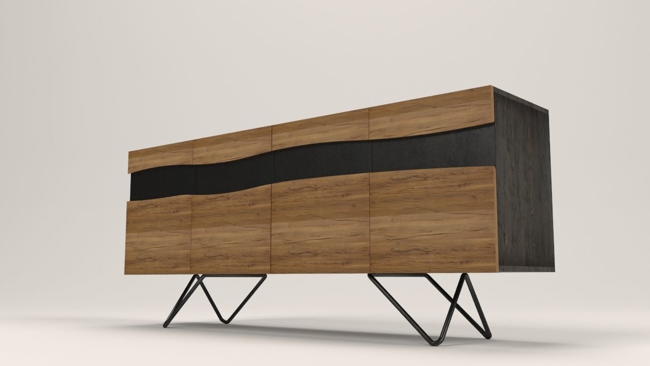 Ubuntu sideboard Low-poly 3D model_17