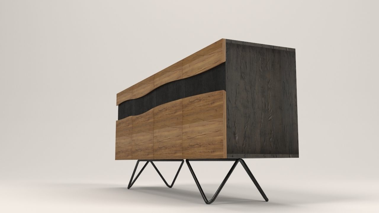 Ubuntu sideboard Low-poly 3D model_18