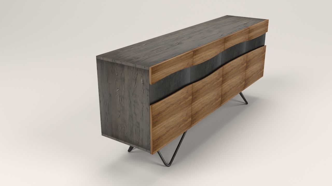 Ubuntu sideboard Low-poly 3D model_12