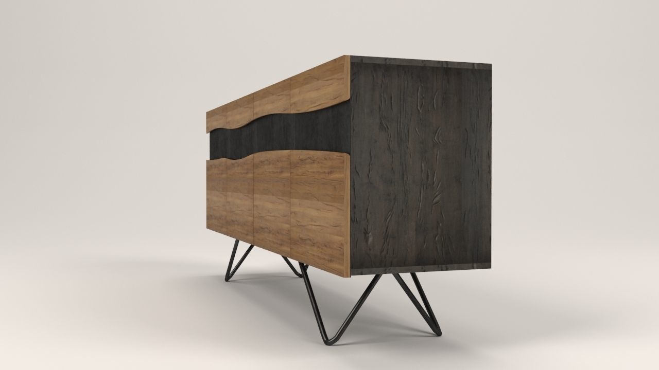 Ubuntu sideboard Low-poly 3D model_6