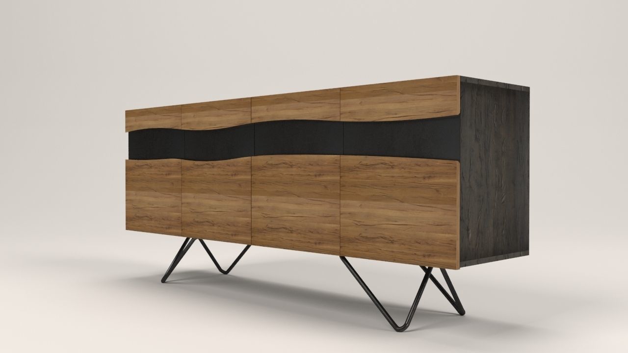 Ubuntu sideboard Low-poly 3D model_7